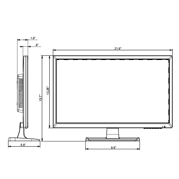 Business CCTV Monitors Security Video Monitors 22" LCD Monitors