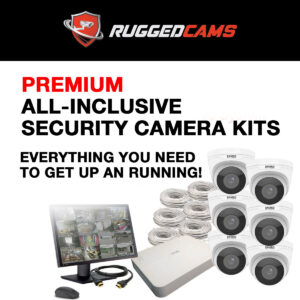 security camera packages with moniter and cables