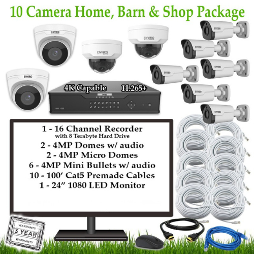 10 Camera Home, Barn & Shop Package