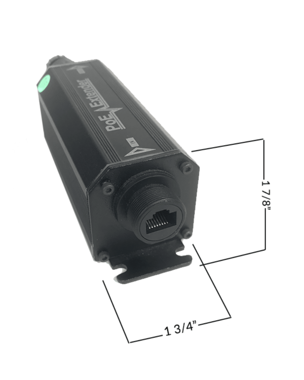 Waterproof outdoor POE extender for security camera dimensions and picture